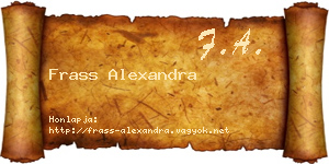 Frass Alexandra névjegykártya
